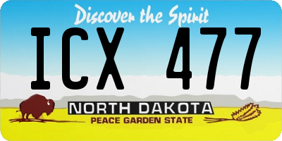 ND license plate ICX477