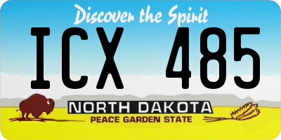 ND license plate ICX485