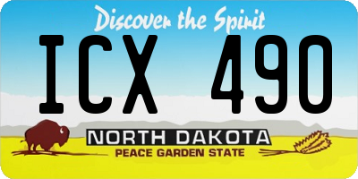ND license plate ICX490