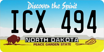 ND license plate ICX494