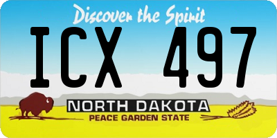 ND license plate ICX497