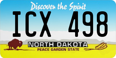 ND license plate ICX498