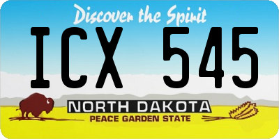 ND license plate ICX545