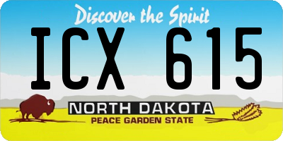 ND license plate ICX615