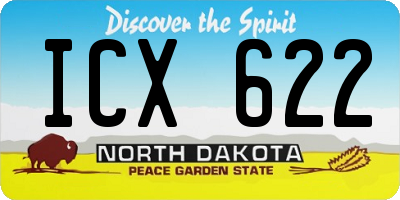 ND license plate ICX622