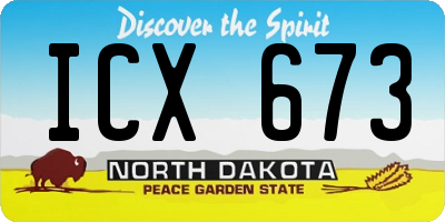 ND license plate ICX673