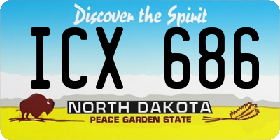 ND license plate ICX686
