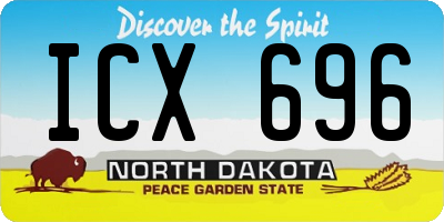 ND license plate ICX696