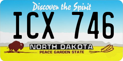 ND license plate ICX746