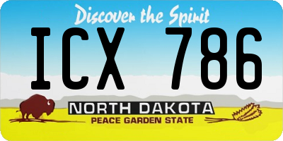 ND license plate ICX786