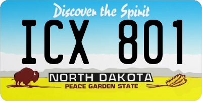 ND license plate ICX801