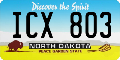 ND license plate ICX803