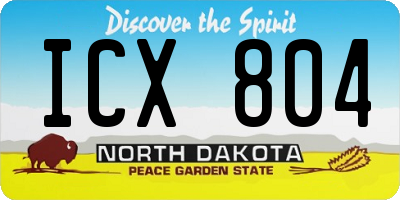 ND license plate ICX804