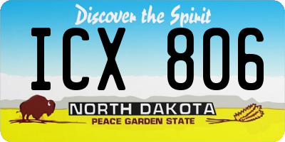 ND license plate ICX806
