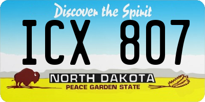ND license plate ICX807