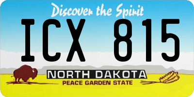ND license plate ICX815