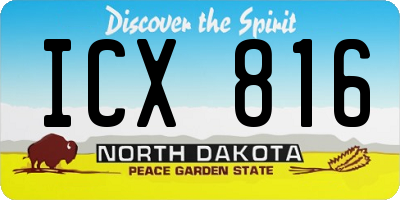 ND license plate ICX816