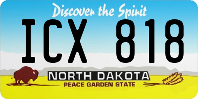 ND license plate ICX818