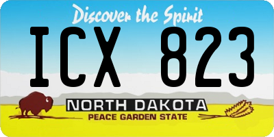 ND license plate ICX823