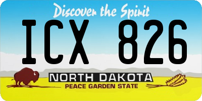 ND license plate ICX826