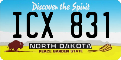 ND license plate ICX831
