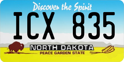 ND license plate ICX835