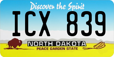 ND license plate ICX839