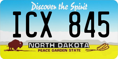 ND license plate ICX845