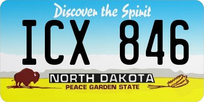 ND license plate ICX846