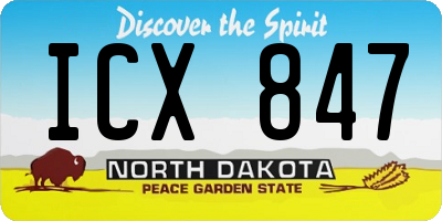 ND license plate ICX847