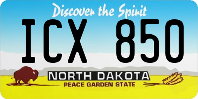 ND license plate ICX850