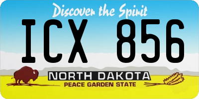 ND license plate ICX856