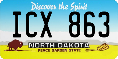 ND license plate ICX863