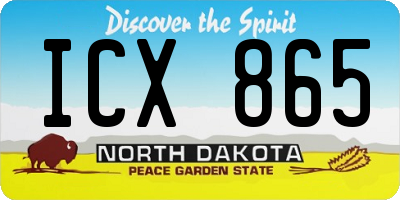 ND license plate ICX865