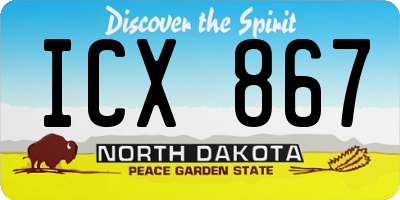 ND license plate ICX867