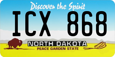 ND license plate ICX868