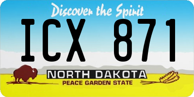 ND license plate ICX871
