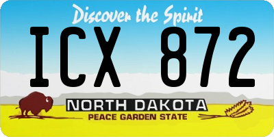 ND license plate ICX872