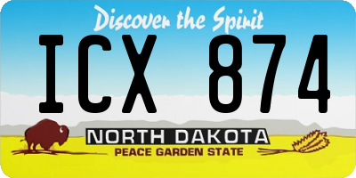 ND license plate ICX874