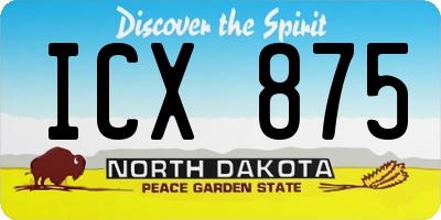 ND license plate ICX875