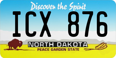 ND license plate ICX876