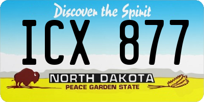 ND license plate ICX877