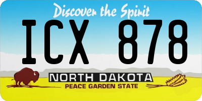 ND license plate ICX878