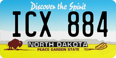 ND license plate ICX884