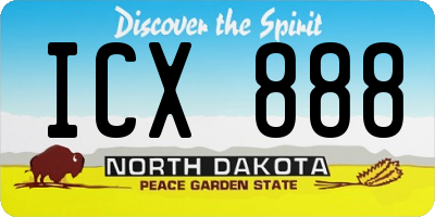 ND license plate ICX888