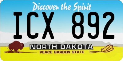 ND license plate ICX892