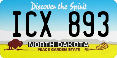 ND license plate ICX893