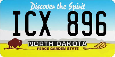 ND license plate ICX896