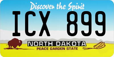 ND license plate ICX899