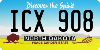 ND license plate ICX908